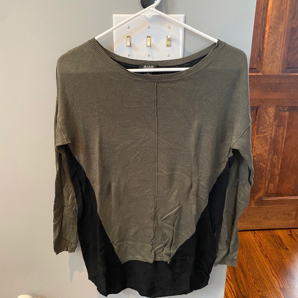 High low color block sweater